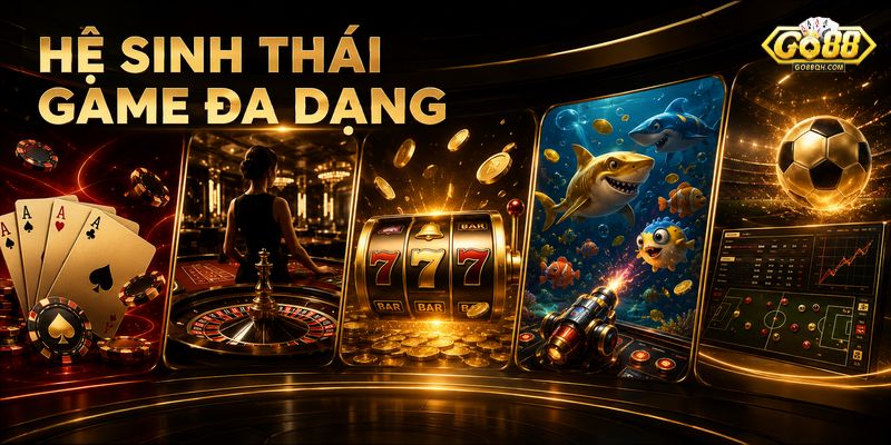 Giao diện các sảnh game bài chiến thuật và Live Casino trực tuyến chuẩn HD tại Go88